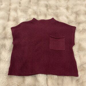 FP Beach maroon ribbed crop top